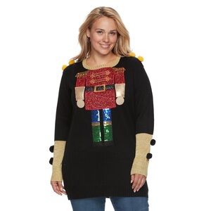 Black and Gold Nutcracker Ugly Christmas Sweater 🥜🎄